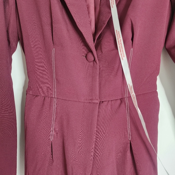 Missguided Plum Tailored Long Sleeve Plunge Belted Tux Jumpsuit size US … - Picture 11 of 16